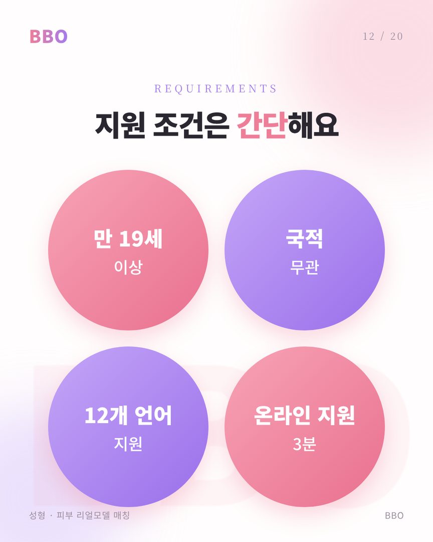 지원 조건: 만 19세 이상, 국적 무관, 12개 언어, 온라인 3분