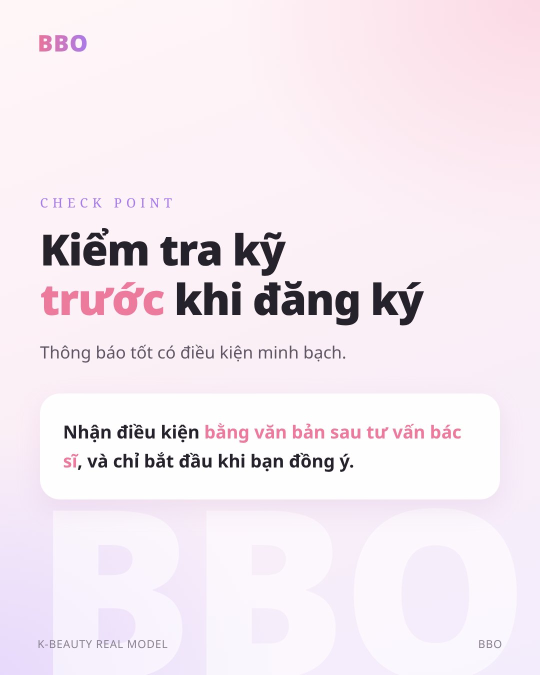 Kiểm tra kỹ trước khi đăng ký — Thông báo tốt có điều kiện minh bạch.