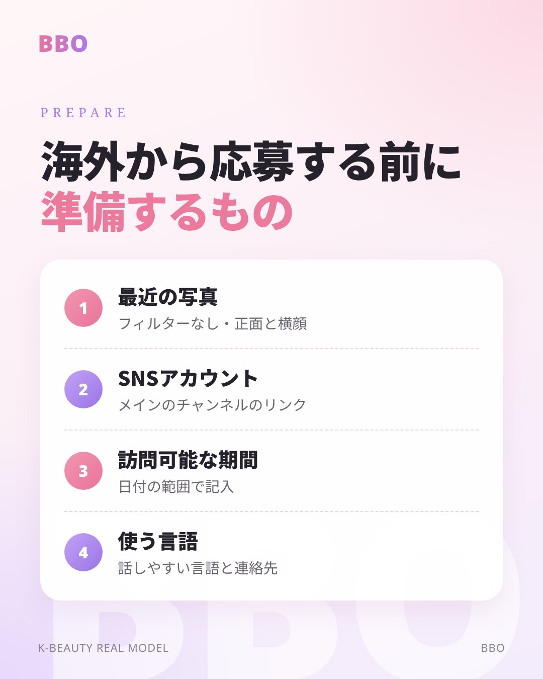 海外から応募する前に 準備するもの