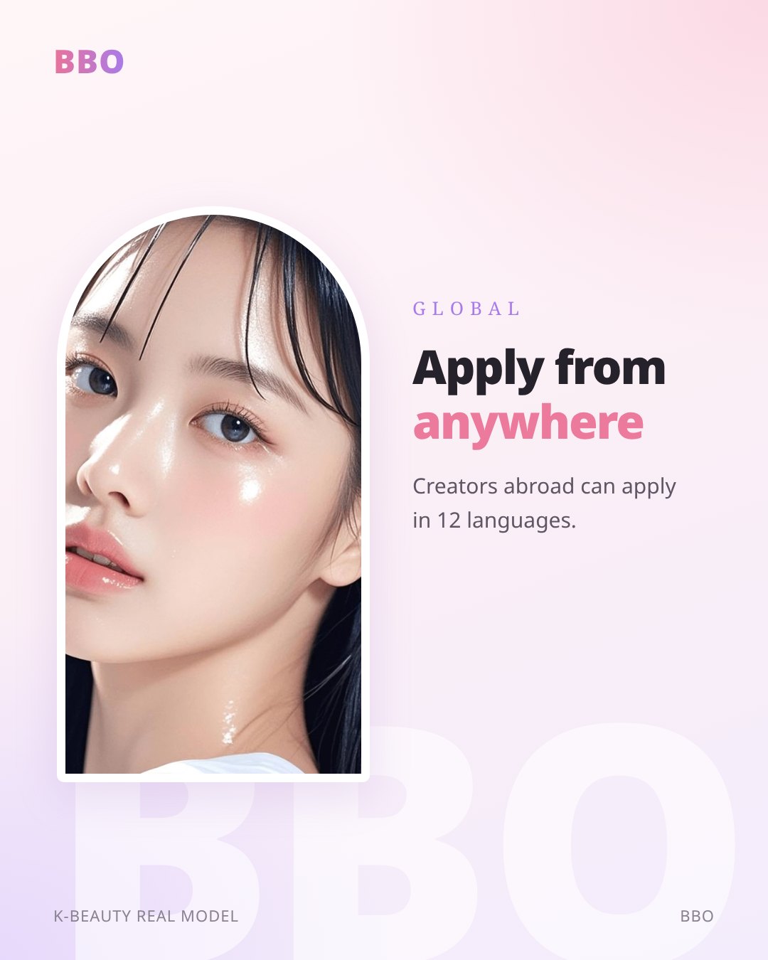 Apply from anywhere — Creators abroad can apply in 12 languages.