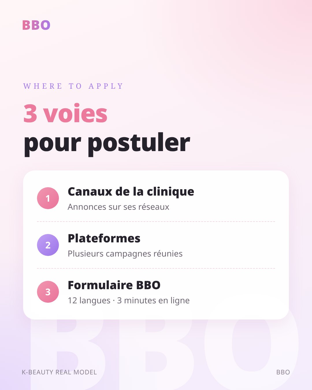 3 voies pour postuler
