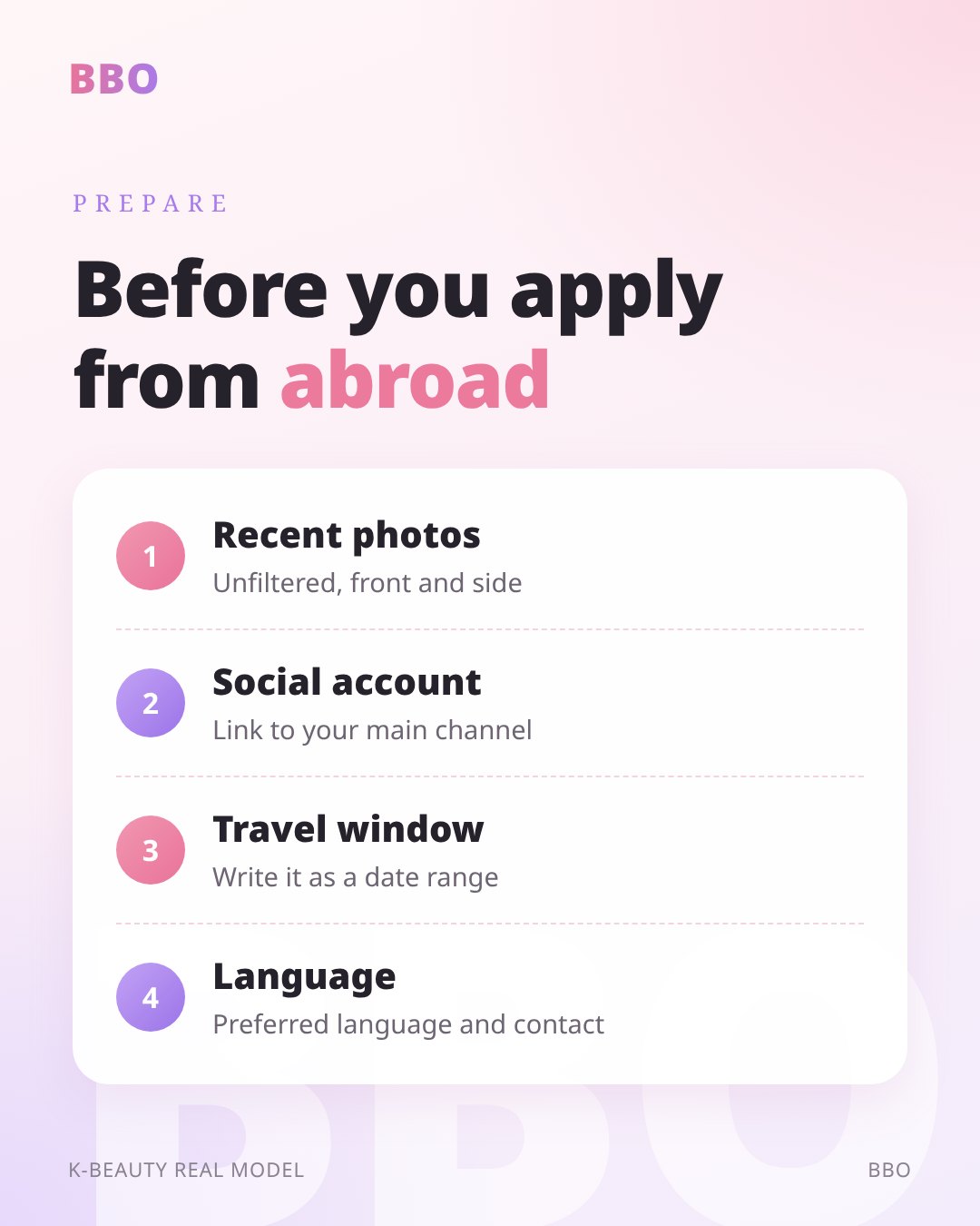 Before you apply from abroad