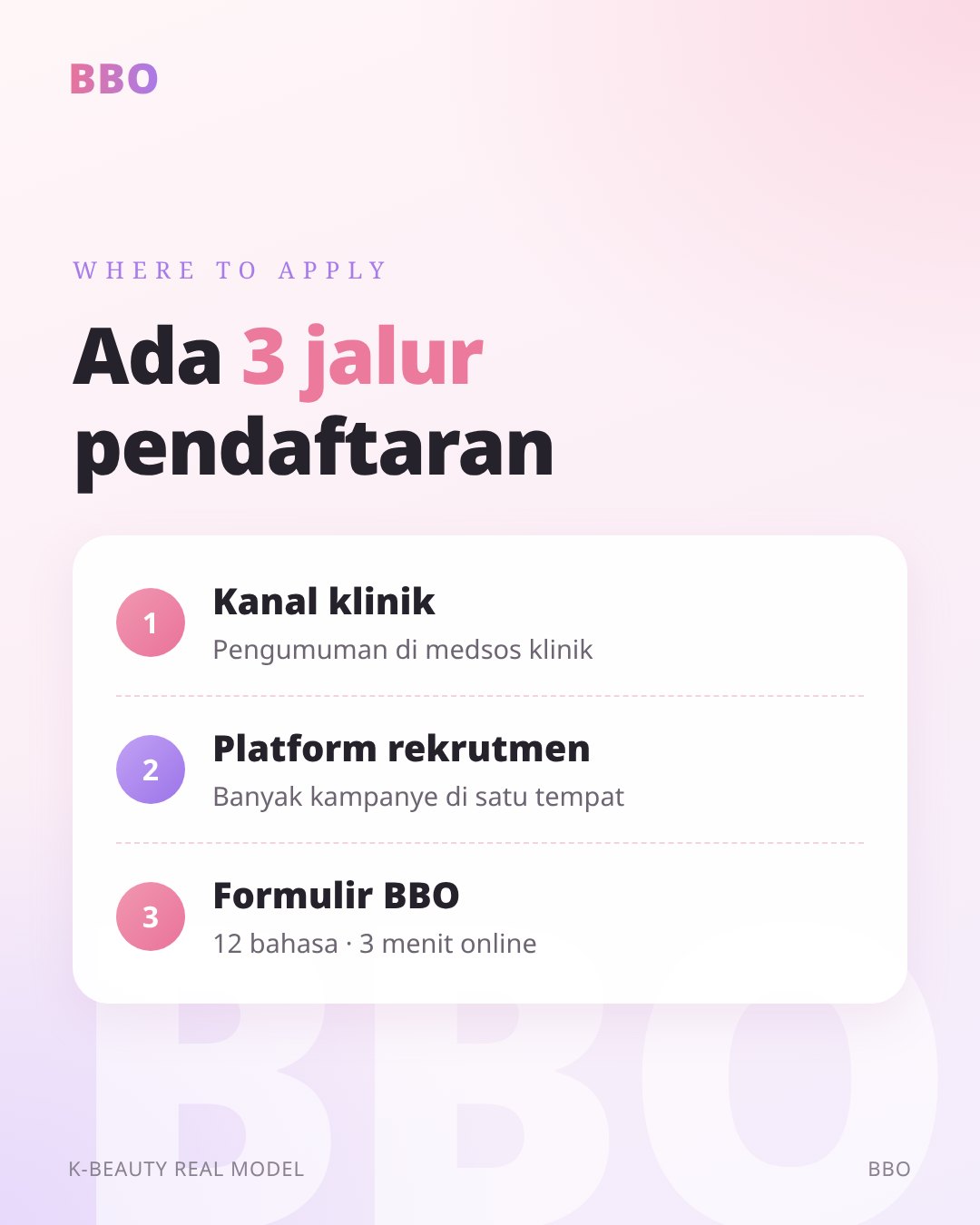 Ada 3 jalur pendaftaran