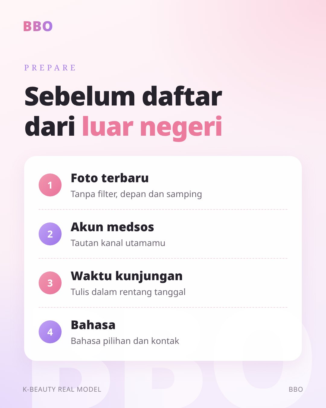 Sebelum daftar dari luar negeri