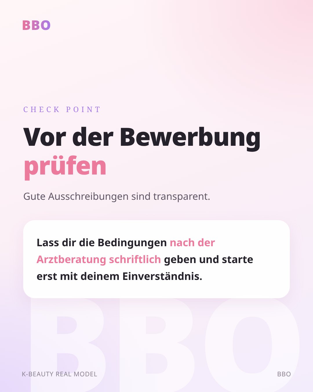 Vor der Bewerbung prüfen — Gute Ausschreibungen sind transparent.