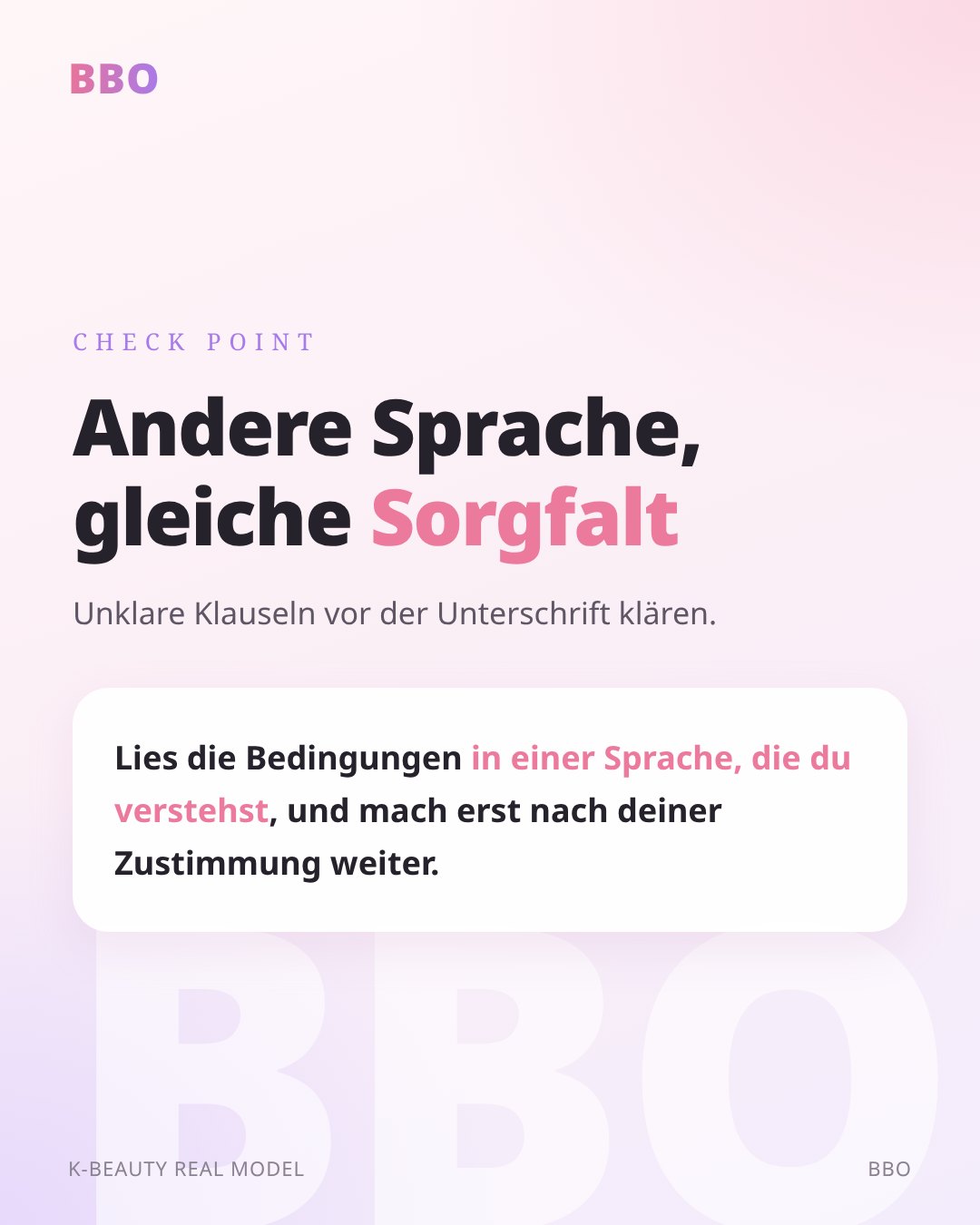 Andere Sprache, gleiche Sorgfalt — Unklare Klauseln vor der Unterschrift klären.